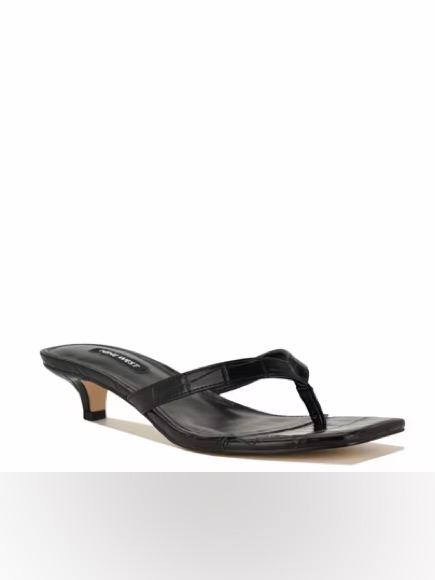 Black Thong Kitten Heel Sandal Nine West